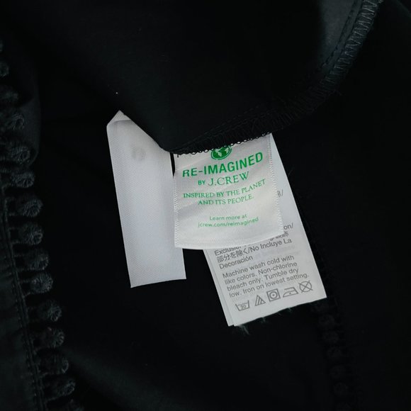 ❤️ J. CREW BLACK PEASANT BLOUSE TOP HIGH NECK CROCHET BALLOON SLEEVES BOHO SHIRT - Picture 11 of 12